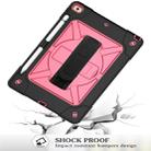 For iPad 10.2 Contrast Color Silicone + PC Combination Case with Holder(Black + Rose Red) - 2