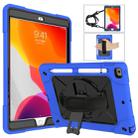 For iPad 10.2 Contrast Color Silicone + PC Combination Case with Holder(Dark Blue + Black) - 1