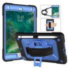 For iPad Mini 5 / 4 Contrast Color Silicone + PC Combination Case with Holder(Black + Blue) - 1