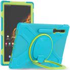 For Samsung Galaxy Tab S8 Ultra X900 Silicone + PC Tablet Protective Case(Light Blue+Yellow Green) - 1