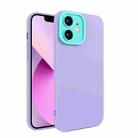 For iPhone 12 Eagle Eye Lens Oily Feel TPU + PC Phone Case(Purple) - 1