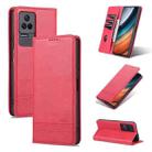For Xiaomi Redmi K50 / K50 Pro AZNS Magnetic Calf Texture Leather Phone Case(Red) - 1