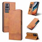 For Xiaomi Redmi K50 / K50 Pro AZNS Magnetic Calf Texture Leather Phone Case(Light Brown) - 1