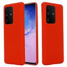 For Galaxy S20 Ultra Solid Color Liquid Silicone Shockproof Full Coverage Protective Case(Red) - 1