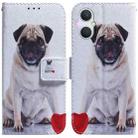 For OPPO A96 5G / Reno7 Z 5G Coloured Drawing Leather Phone Case(Pug) - 1