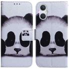 For OPPO A96 5G / Reno7 Z 5G Coloured Drawing Leather Phone Case(Panda) - 1