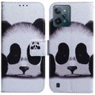 For OPPO Realme C31 Coloured Drawing Leather Phone Case(Panda) - 1