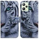 For OPPO Realme C35 Coloured Drawing Leather Phone Case(Tiger) - 1