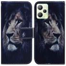 For OPPO Realme C35 Coloured Drawing Leather Phone Case(Lion) - 1