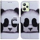 For OPPO Realme C35 Coloured Drawing Leather Phone Case(Panda) - 1
