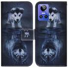 For OPPO Realme GT Neo3 Coloured Drawing Leather Phone Case(Wolf and Dog) - 1