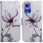 For OPPO Realme GT Neo3 Coloured Drawing Leather Phone Case(Magnolia Flower) - 1