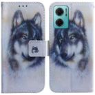 For Xiaomi Redmi Note 11E / Redmi 10 5G Coloured Drawing Leather Phone Case(White Wolf) - 1