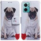 For Xiaomi Redmi Note 11E / Redmi 10 5G Coloured Drawing Leather Phone Case(Pug) - 1