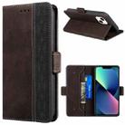 For iPhone 13 mini Stitching Magnetic RFID Leather Case (Coffee) - 1