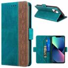 For iPhone 13 mini Stitching Magnetic RFID Leather Case (Deep Green) - 1