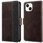 For iPhone 13 Stitching Magnetic RFID Leather Case(Coffee) - 1