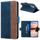 For iPhone 13 Pro Stitching Magnetic RFID Leather Case (Royal Blue) - 1