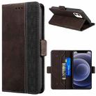 For iPhone 12 mini Stitching Magnetic RFID Leather Case (Coffee) - 1