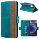 For iPhone 12 mini Stitching Magnetic RFID Leather Case (Deep Green) - 1