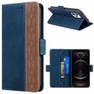 For iPhone 12 / 12 Pro Stitching Magnetic RFID Leather Case(Royal Blue) - 1