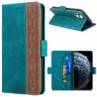 For iPhone 11 Pro Stitching Magnetic RFID Leather Case (Deep Green) - 1
