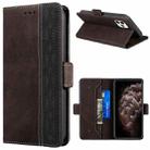 For iPhone 11 Pro Max Stitching Magnetic RFID Leather Case (Coffee) - 1