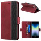 For iPhone SE 2022 / SE 2020 / 8 / 7 Stitching Magnetic RFID Leather Case(Red) - 1