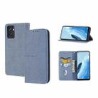 For OPPO Reno7 SE 5G Woven Texture Stitching Magnetic PU Leather Phone Case(Grey) - 1