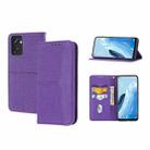 For OPPO Reno7 SE 5G Woven Texture Stitching Magnetic PU Leather Phone Case(Purple) - 1