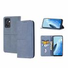 For OPPO Reno7 5G Woven Texture Stitching Magnetic PU Leather Phone Case(Grey) - 1