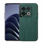 For OnePlus 10 Pro 5G Wood Texture PU Phone Case(Green) - 1