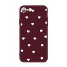 For iPhone 6s / 6 Multiple Love-hearts Pattern Colorful Frosted TPU Phone Protective Case(Wine Red) - 1