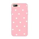 For iPhone 8 Plus / 7 Plus Multiple Love-hearts Pattern Colorful Frosted TPU Phone Protective Case(Pink) - 1