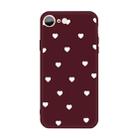 For iPhone SE 2022 / SE 2020 / 8 / 7 Multiple Love-hearts Pattern Colorful Frosted TPU Phone Protective Case(Wine Red) - 1