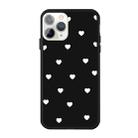 For iPhone 11 Pro Max Multiple Love-hearts Pattern Colorful Frosted TPU Phone Protective Case(Black) - 1