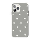 For iPhone 11 Pro Max Multiple Love-hearts Pattern Colorful Frosted TPU Phone Protective Case(Gray) - 1