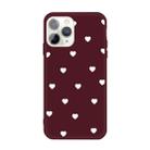 For iPhone 11 Pro Max Multiple Love-hearts Pattern Colorful Frosted TPU Phone Protective Case(Wine Red) - 1