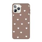 For iPhone 11 Pro Max Multiple Love-hearts Pattern Colorful Frosted TPU Phone Protective Case(Khaki) - 1