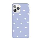 For iPhone 11 Pro Max Multiple Love-hearts Pattern Colorful Frosted TPU Phone Protective Case(Light Purple) - 1