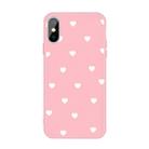 For iPhone X / XS Multiple Love-hearts Pattern Colorful Frosted TPU Phone Protective Case(Pink) - 1