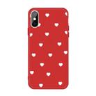 For iPhone X / XS Multiple Love-hearts Pattern Colorful Frosted TPU Phone Protective Case(Red) - 1