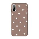 For iPhone XS / X Multiple Love-hearts Pattern Colorful Frosted TPU Phone Protective Case(Khaki) - 1