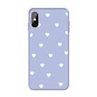 For iPhone X / XS Multiple Love-hearts Pattern Colorful Frosted TPU Phone Protective Case(Light Purple) - 1