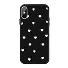 For iPhone XS Max Multiple Love-hearts Pattern Colorful Frosted TPU Phone Protective Case(Black) - 1