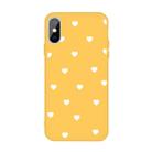 For iPhone XS Max Multiple Love-hearts Pattern Colorful Frosted TPU Phone Protective Case(Yellow) - 1