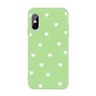 For iPhone XS Max Multiple Love-hearts Pattern Colorful Frosted TPU Phone Protective Case(Green) - 1
