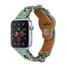 Genuine Leather Male Style Watch Band For Apple Watch Series 8&7 41mm / SE 2&6&SE&5&4 40mm / 3&2&1 38mm(Green) - 1