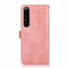 For Sony Xperia 1 IV KHAZNEH Dual-color Cowhide Texture Leather Phone Case(Rose Gold) - 3
