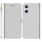 For OPPO A96 5G / Reno7 Z 5G Imitated Mirror Surface Leather Phone Case(Silver) - 1